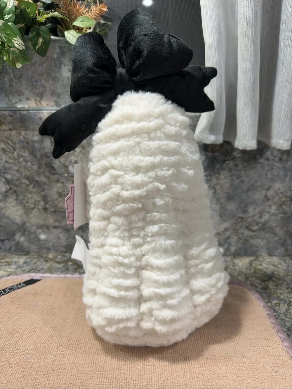 NWT Bella Lux Plush Ghost w/ Polka Dot Bow Halloween Decor 14